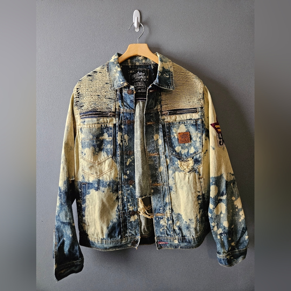 The Heritage‎ By America Demin Bleach Jacket Grunge Holiday Birthday Gift